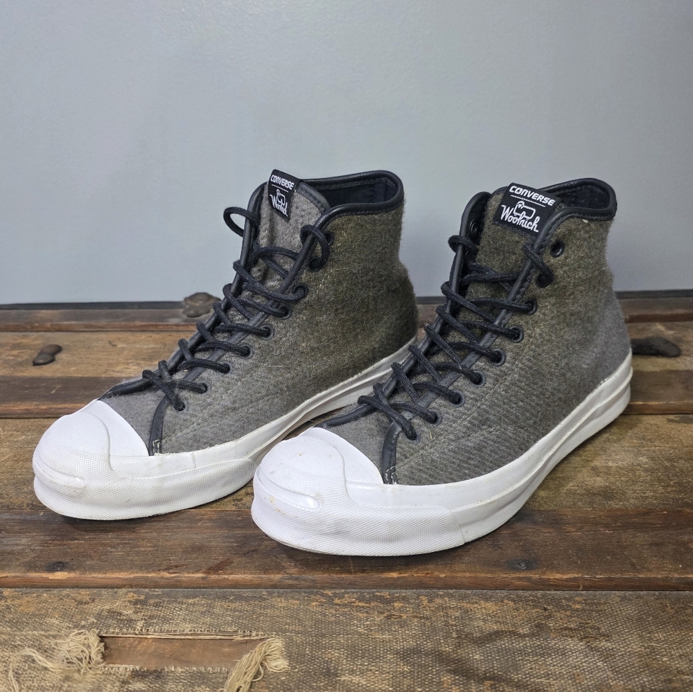 Converse Jack Purcell Signature X Woolrich Wool Classic High-Top Sneakers. 8.5 - Picture 3 of 11